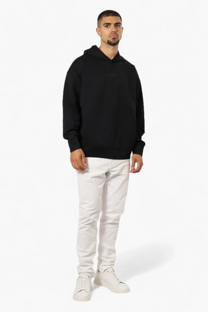 Essentials By Drill Clothing Hexagon Jacquard Drop Shoulder Hoodie - Black