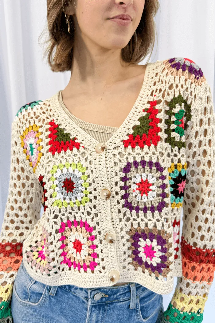 Granny Square Crochet Cardi