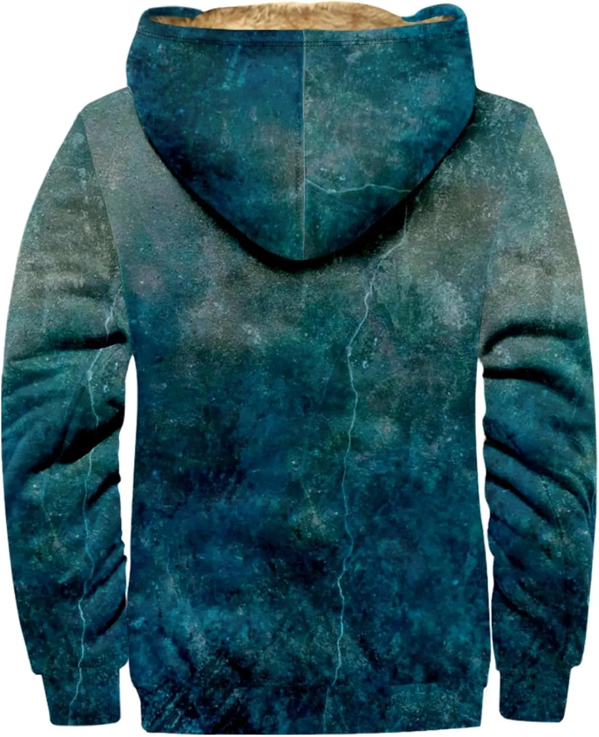 Men Coats Winter With Hood Fleece Lined Zipper Coat Heated Oversized Graphic Sport Jacket