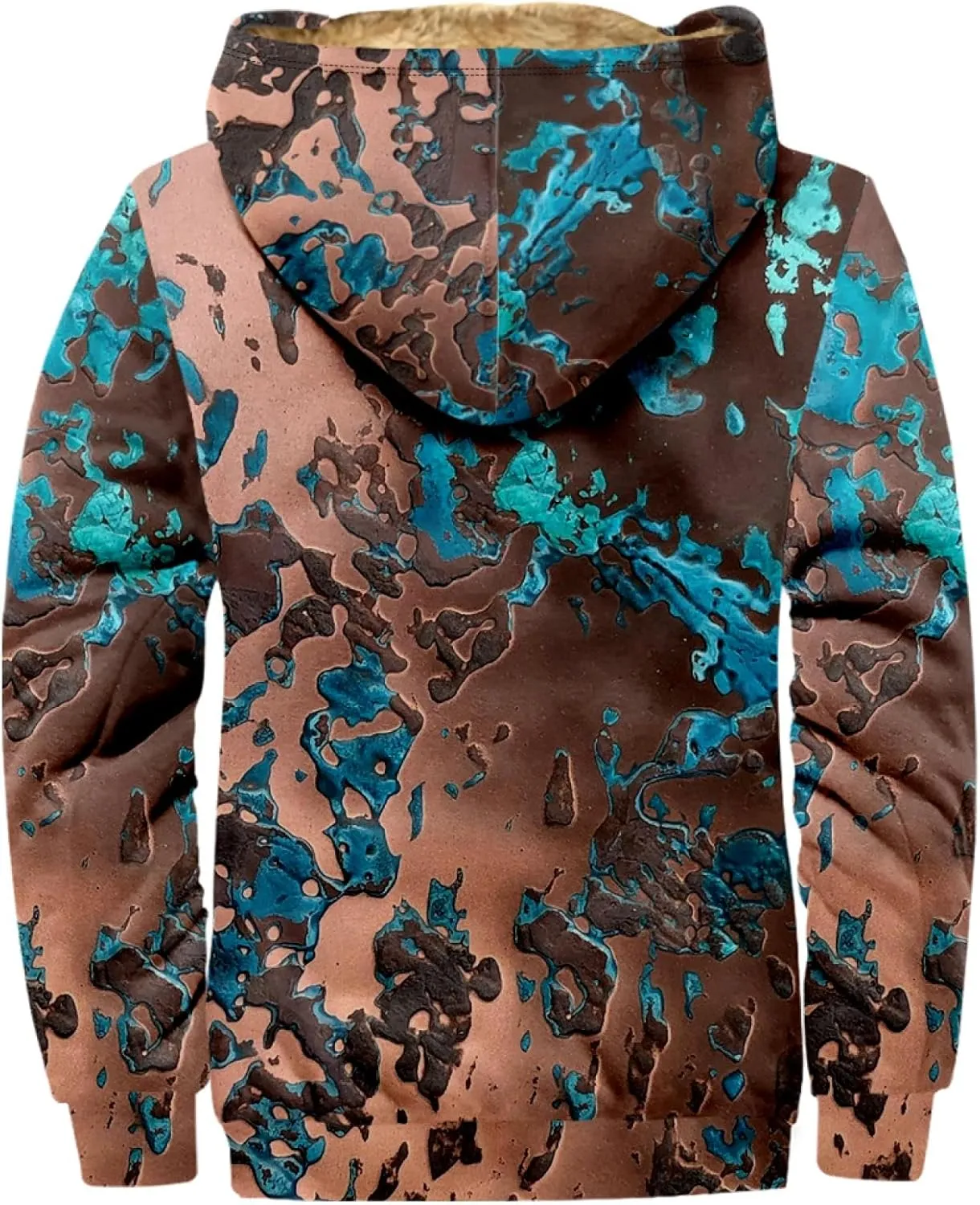 Men Coats Winter With Hood Fleece Lined Zipper Coat Heated Oversized Graphic Sport Jacket