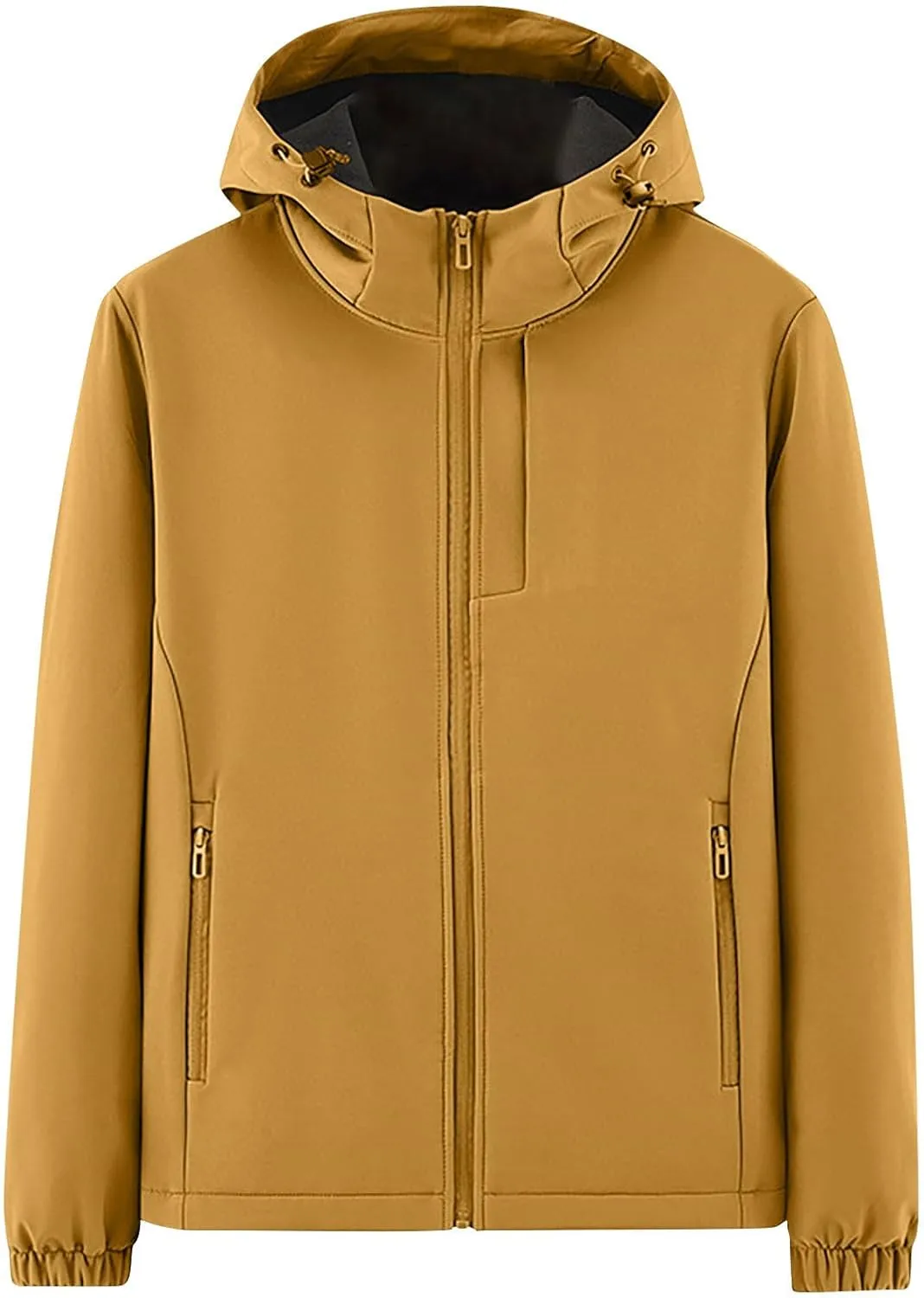 Mens Hooded Raincoats Long Sleeve Zip Up Windbreaker Trench Coat With Pockets Outdoor Running Cycling Rain Jackets