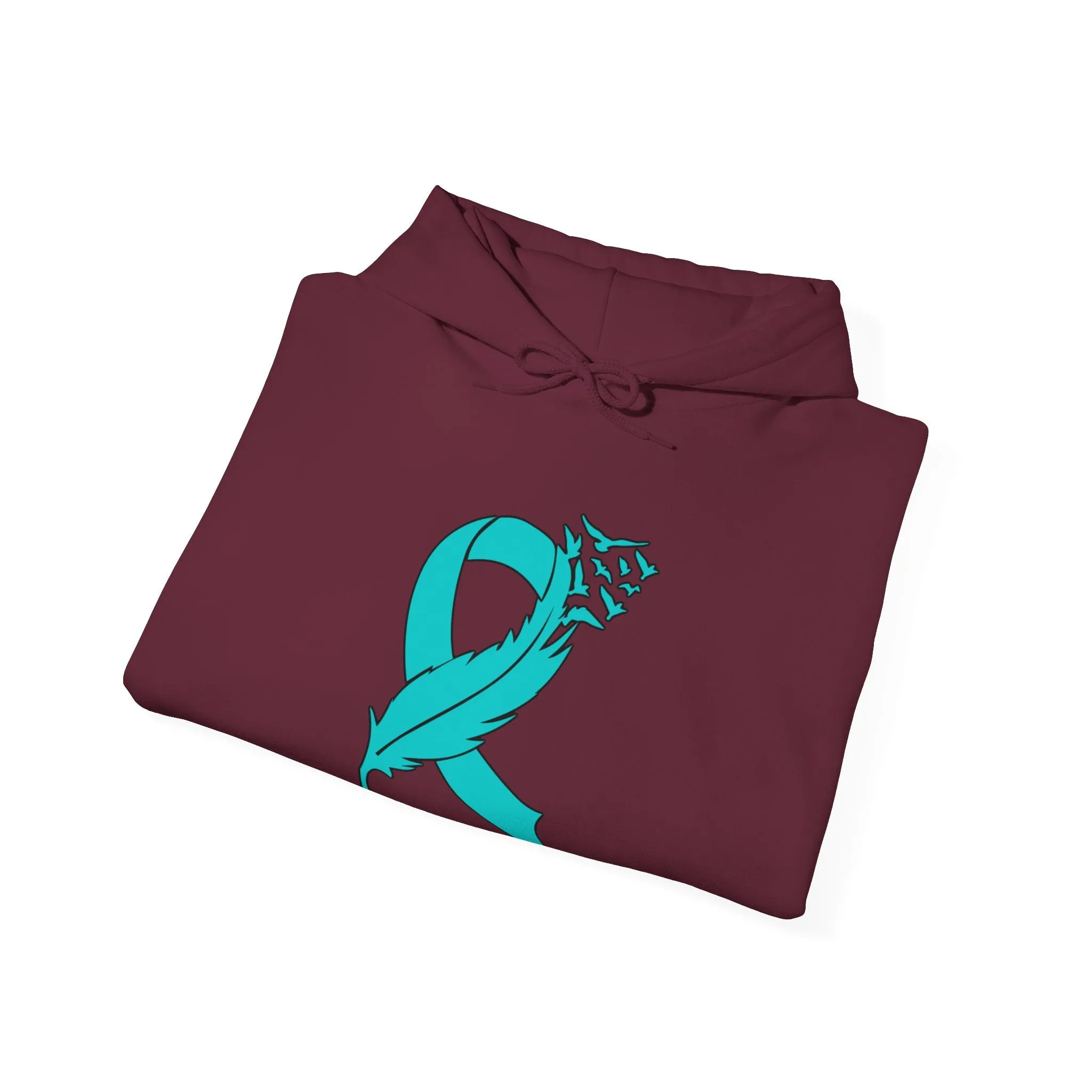 Ovarian Cancer Ribbon Unisex Heavy Blend™ Hooded Sweatshirt