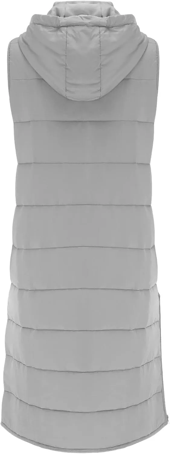 Puffer Vest Women Long Thermal Thicken Winter Coat Packable Sleeveless Down Coat Casual Trendy Outwear