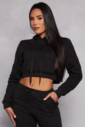 Quilted Cropped Hoodie