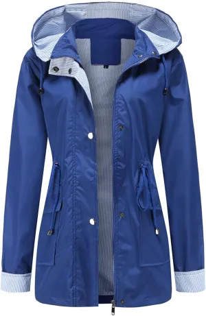 TARIENDY Women Rain Jacket Waterproof Outdoor Sportswear Casual Hiking Jacket Lightweight Travel Outerwear Hooded Raincoat