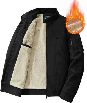 Warm Winter Jackets For Men Casual Stylish Sherpa Fleece Lined Thermal Bomber Coats Vintage Cargo Work Trucker Jacket