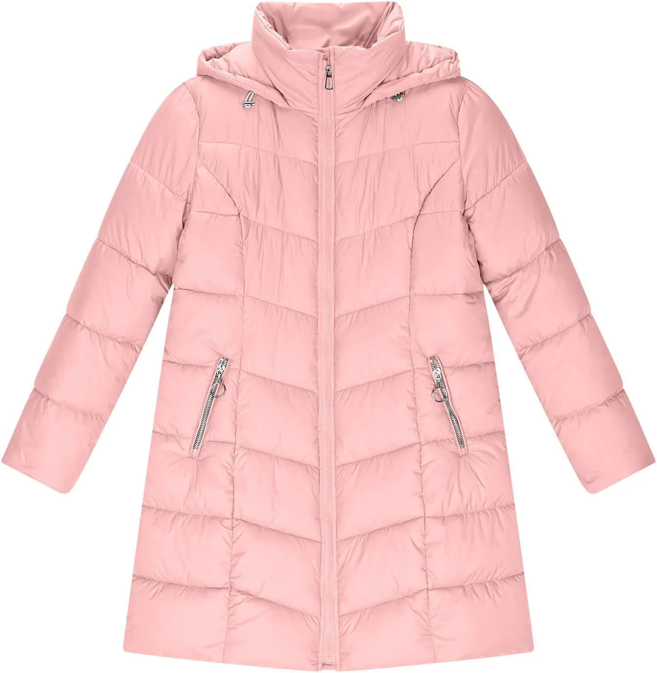 Winter Coats for Women Quilted Down Jacket Full Zip Puffer Coat Thicken Hooded Outerwear Casual Fleece Lined Coat