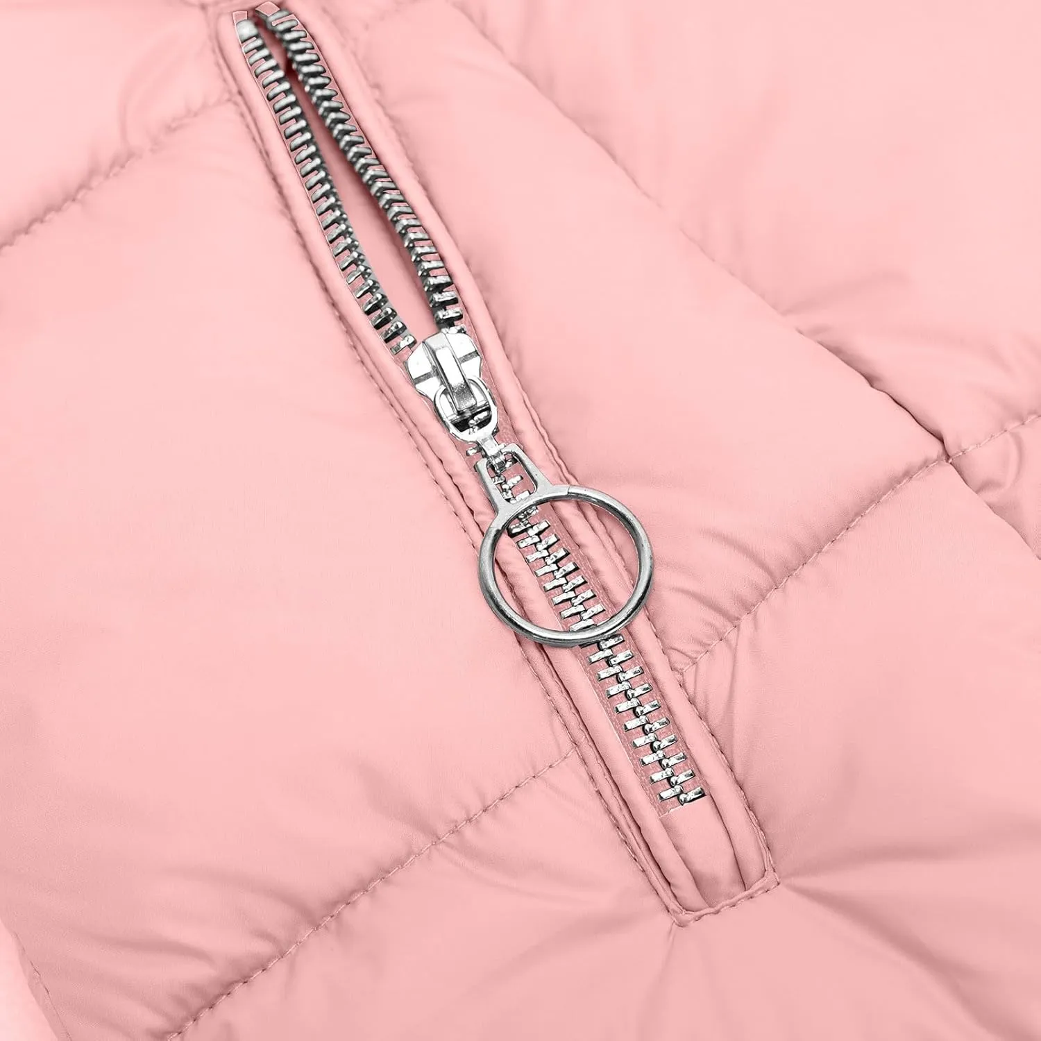 Winter Coats for Women Quilted Down Jacket Full Zip Puffer Coat Thicken Hooded Outerwear Casual Fleece Lined Coat