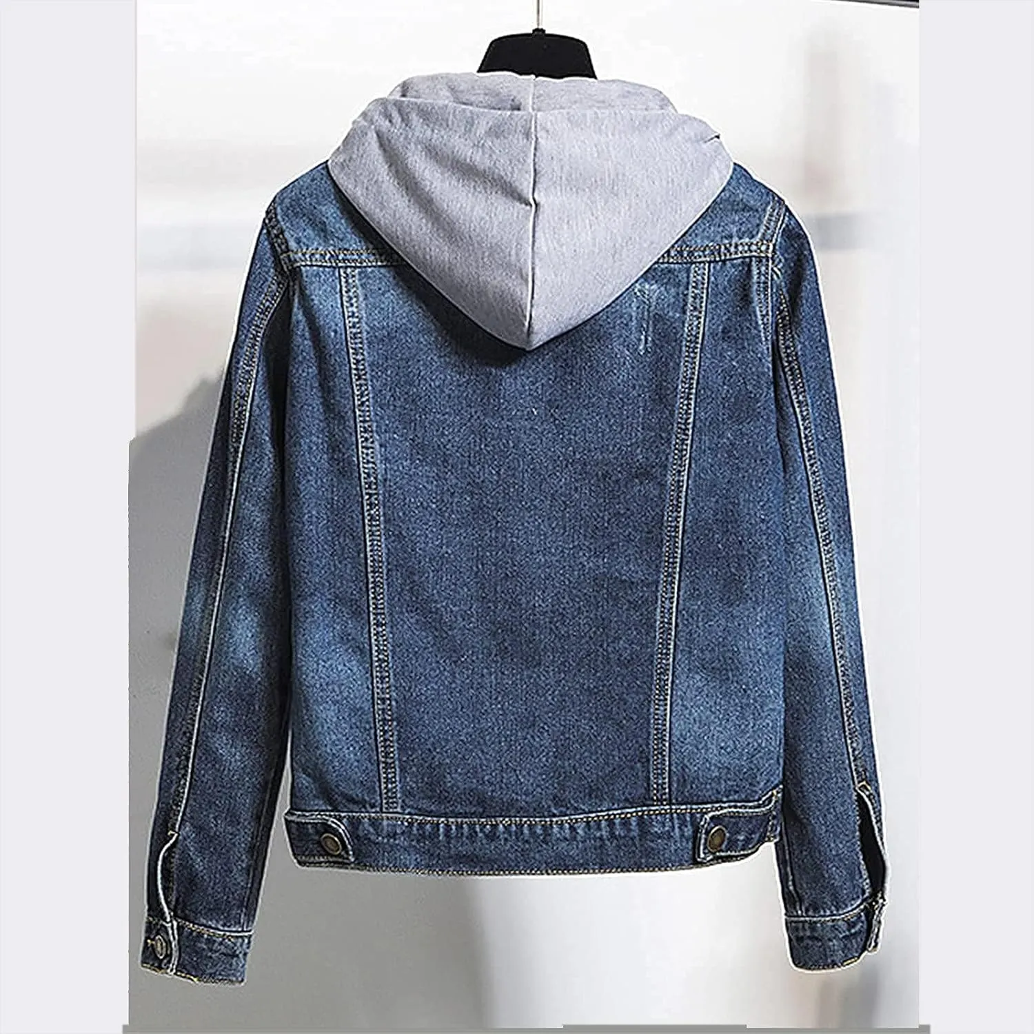 Womens Winter Jacket Detachable Hoodie Sherpa Fur Fleece Lined Denim Jean Warm Trucker Jackets Coat with Pockets