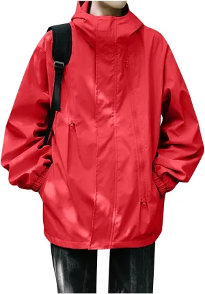 Ymosrh Men's Raincoats Waterproof With Hood Lightweight Mountain Sport Jacket Hooded Windbreaker Raincoat Jackets, M-3XL